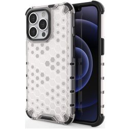 Mobigear Honeycomb iPhone 14 Pro Max Plástico rígido Capa traseira Antichoque - Branco