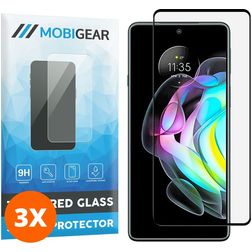 Mobigear Premium Motorola Edge 20 Vidro temperado Película de ecrã - Compatível com capas - Preto (Pack de 3)