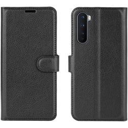 Mobigear Classic OnePlus Nord Lompakkokotelo + Setelitasku - Musta