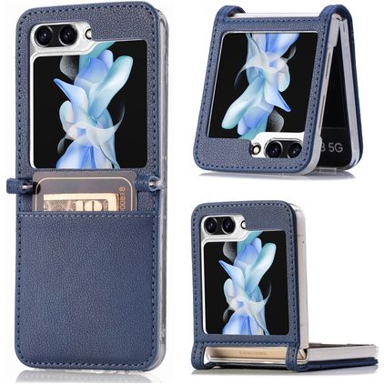 Mobigear Excellent Samsung Galaxy Z Flip 5 Hard Case Back cover with Card Holder - Blue