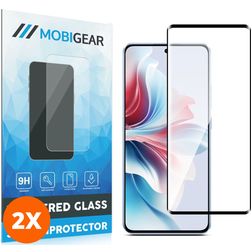 Mobigear Premium OPPO Reno 11F Cristal templado Protector de pantalla - Compatible con fundas - Negro (pack de 2)