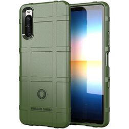Mobigear Rugged Shield Sony Xperia 10 III Fleksibel TPU Bagsidecover Stødsikkert - Grøn