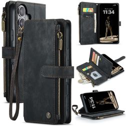 CaseMe C30 iPhone 17 Etui z klapką typu portfel - Czarny