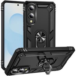 Mobigear Armor Ring Samsung Galaxy S25 Edge Plástico rígido Capa traseira Antichoque com anel - Preto