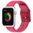 Mobigear Dashed Silikone Apple Watch Urrem Spændelås - 49/46/45/44 mm - Rød