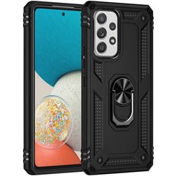 Mobigear Armor Ring Samsung Galaxy A53 Hard Case Back cover Shockproof with Ring Holder - Black