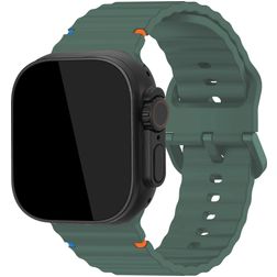 Mobilize Buckle Silikoni Apple Watch Ranneke Solki - 42/41/40/38 mm - Vihreä