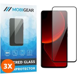 Mobigear Premium Xiaomi 13T Pro Vidro temperado Película de ecrã - Compatível com capas - Preto (Pack de 3)
