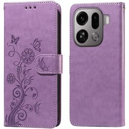 Mobigear Flowers OPPO Find X9 Pro Wallet case - Purple