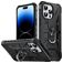 Mobigear Armor Ring iPhone 14 Pro Plástico rígido Capa traseira Antichoque com anel - Preto