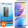 Mobigear Curved OnePlus 8 Pro Härdat glas Skärmskydd - Skalvänligt - Svart (3-pack)