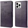 Mobigear Flowers iPhone 14 Pro Max Lompakkokotelo + Setelitasku - Violetti