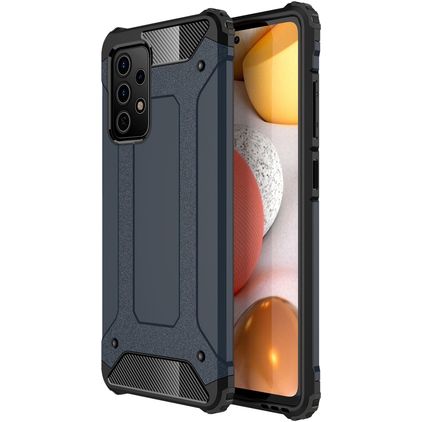 Mobigear Outdoor Samsung Galaxy A52 Fodral Hårdplast Skal Stötsäkert - Marinblå