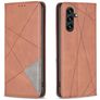 Mobigear Rhombus Slim Samsung Galaxy A55 Funda tipo libro - Marrón