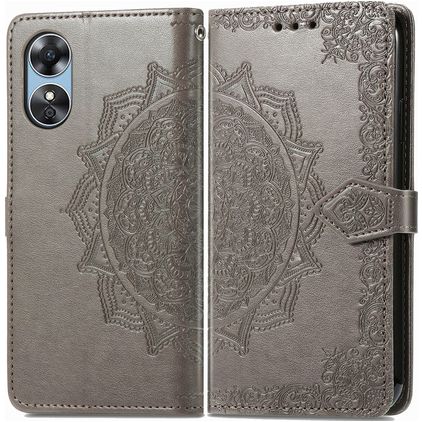 Mobigear Mandala OPPO A17 Pungetui med Seddelrum - Grå
