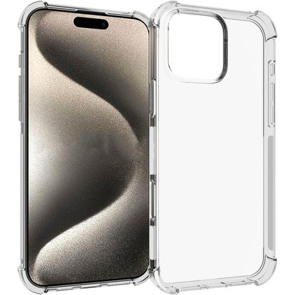 Mobigear Cushion Gennemsigtig iPhone 16 Pro Max Fleksibel TPU Bagsidecover - Gennemsigtig