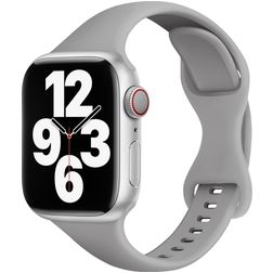 Mobigear Sport Slim Silikoni Apple Watch Ranneke Tappikiinnitys - 42/41/40/38 mm - Harmaa