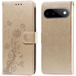 Mobigear Flowers Google Pixel 11 Pro Capa livro Carteira - Dourado