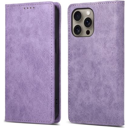 Mobigear Wallet iPhone 16 Pro Max Capa livro Carteira - Roxo