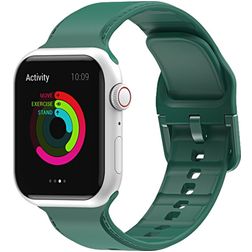Mobigear Dashed Silikone Apple Watch Urrem Spændelås - 49/46/45/44 mm - Grøn