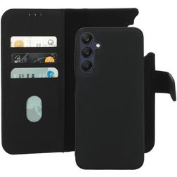 Mobiparts Samsung Galaxy A25 Fodral Äkta läder 2-i-1-plånboksfodral med löstagbart skal med sedelfack - Svart