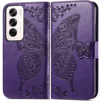 Mobigear Butterfly OPPO Reno 12 Pro Wallet case - Purple
