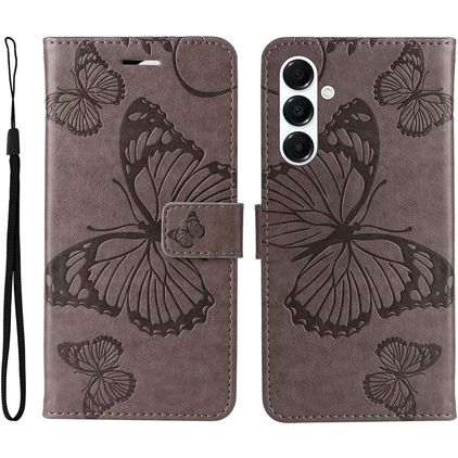 Mobigear Butterfly Samsung Galaxy A26 Wallet case - Grey