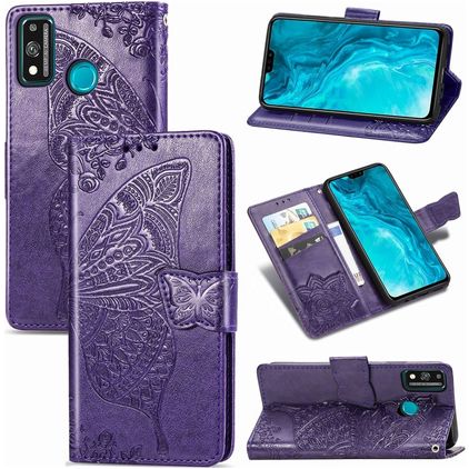 Mobigear Butterfly HONOR 9X Lite Plånboksfodral med sedelfack - Lila
