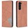 Mobigear Rhombus Slim Samsung Galaxy S25 Plus Funda tipo libro - Marrón