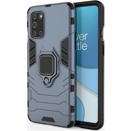 Mobigear Armor Ring OnePlus 8T Hard Case Back cover Shockproof with Ring Holder - Blue