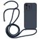 Mobigear Lanyard iPhone 15 Pro Silicone Case with lanyard - Dark Blue