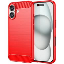 Mobigear Brushed Slim iPhone 16 Plus Flexible TPU Back cover - Red
