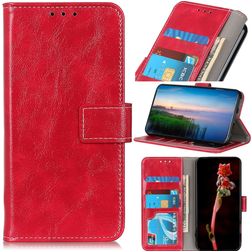 Mobigear Basic Motorola Moto E22 Etui z klapką typu portfel - Czerwony