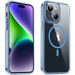 Valenta Trend iPhone 15 Plus MagSafe Kova Suojakuori - Läpinäkyvä / Sininen