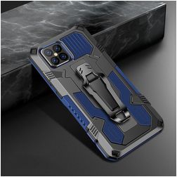 Mobigear Armor Stand iPhone 12 Pro Max Funda Plástico rígido Carcasa Antigolpes con soporte - Negro / Azul