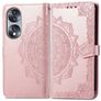 Mobigear Mandala HONOR 70 Capa livro Carteira - Rosa dourado