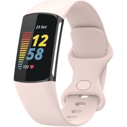 Mobigear Sport Dual Correa Silicona Cierre de pinza para Fitbit Charge 5 - Sand Pink