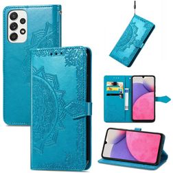 Mobigear Mandala Samsung Galaxy A33 Pungetui med Seddelrum - Blå