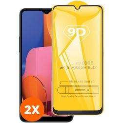 Mobigear Premium Samsung Galaxy A20s Tempered Glass Screen Protector - Case Friendly - Black (2-Pack)