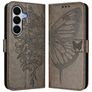 Mobigear Butterfly Samsung Galaxy A27 Cover a libro portafoglio - Grigio