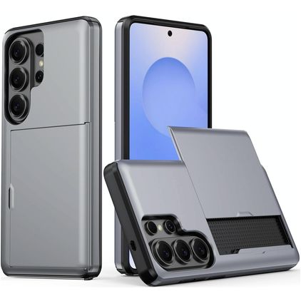 Mobigear Card Samsung Galaxy S26 Ultra Funda Plástico rígido Carcasa Antigolpes con tarjetero - Gris