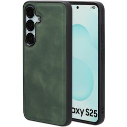 Mobiparts Classic Samsung Galaxy S25 MagSafe TPU / Pele sintética Capa traseira - Emerald Green