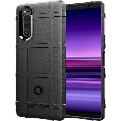 Mobigear Rugged Shield Sony Xperia 5 II TPU flexible Carcasa Antigolpes - Negro