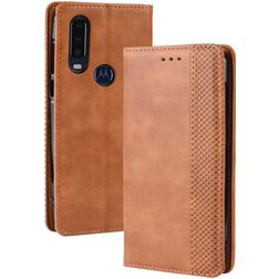 Mobigear Sensation Motorola One Action Plånboksfodral med sedelfack - Konjak