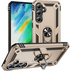 Mobigear Armor ring Samsung Galaxy S24 FE Funda Plástico rígido Carcasa Antigolpes con anillo - Dorado