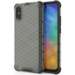 Mobigear Honeycomb Xiaomi Redmi 9A Fodral Hårdplast Skal Stötsäkert - Grå