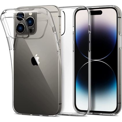 Mobigear Basics Gennemsigtig iPhone 14 Pro Max Fleksibel TPU Bagsidecover - Gennemsigtig