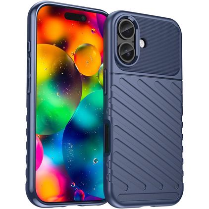 Mobigear Groove iPhone 17 Joustava TPU Suojakuori - Sininen