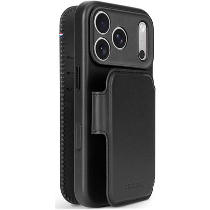 Decoded Detachable Wallet iPhone 18 Pro Max MagSafe Fodral Äkta läder 2-i-1-plånboksfodral med löstagbart skal med sedelfack - Svart