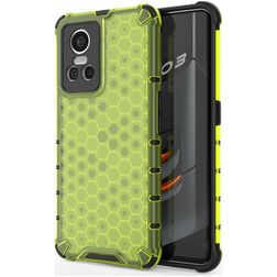 Mobigear Honeycomb Realme GT Neo 3 Hårdt Bagsidecover Stødsikkert - Grøn
